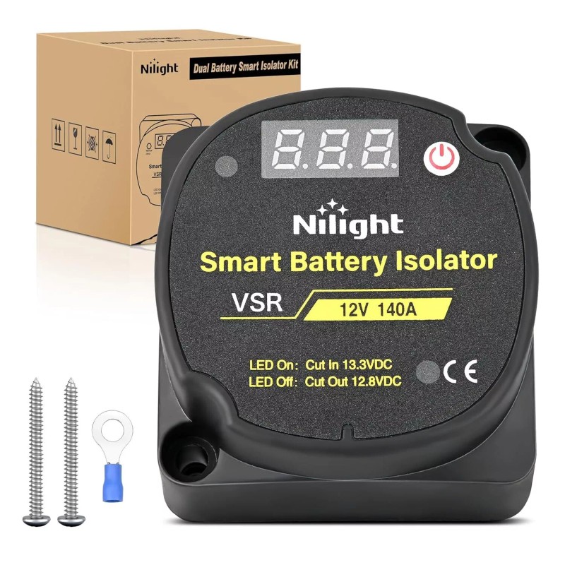 Nilight 12V 140AMP Dual Battery Isolator Kit with 6 AWG