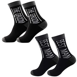 Groom Socks Best Man Socks Groomsmen Socks Men Wedding Day Socks Groomsmen Proposal Gifts Bachelor Party Gifts (The Groom+Best Man)