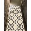Custom Size Ivory Moroccan Trellis Rubber Backed Non-Slip Hallway Stair