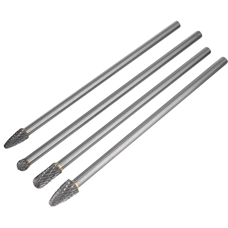 Bestgle 4 Pieces Carbide Bar Bits Tungsten Steel Grinding Head