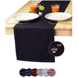 Black Table Runner 108 inch, Waterproof Long Dresser Scarf, Outdoor Dining Table Runners, Wrinkle-Free Coffee Table Runner, Decor for Nightstand, Dinner Parties, Wedding, Independence, Birthday