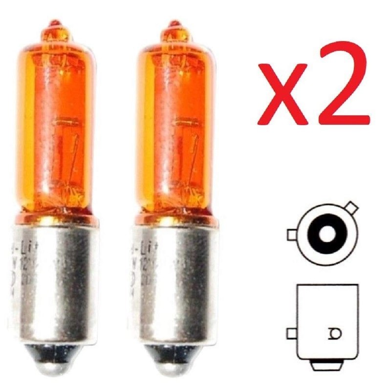 cyclingcolors Bulb BAY9S 12V 21W Orange Pack of 2