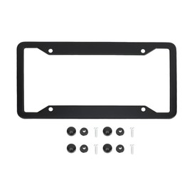 A ABSOPRO Stainless Steel License Plate Holder Durable License Plate Cover Stainless Steel Black