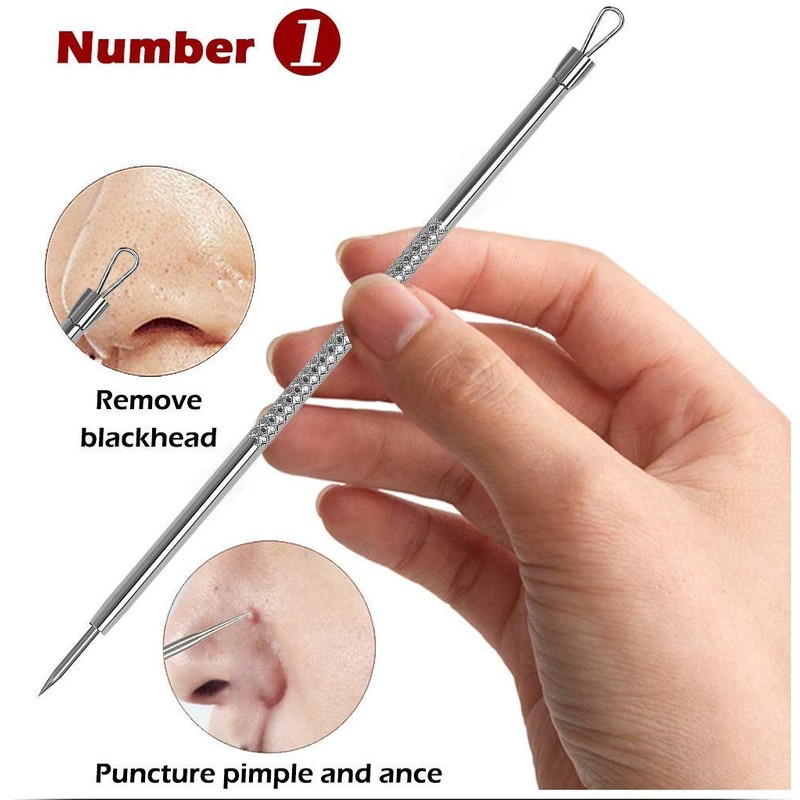 Blackhead Remover Comedone Squeezer Set, elloLife Blackhead Remover with Stainless