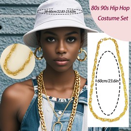 Oruwowu 80s 90s Accessories Outfit Hip Hop Woman Costume Kit Rapper Accessories for Women Men