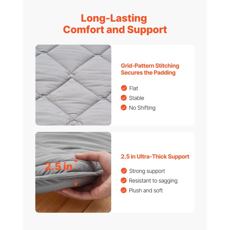 Queen Size Japanese Tatami Mattress 9-Layer Foldable Futon with Fastener