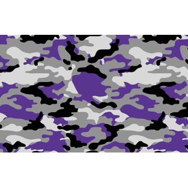 Sky Auto INC Snow White Purple Black Gray Camo Camouflage Vinyl Car Wrap Film Sheet + Free Cutter & Squeegee (2ft x 5ft / 24" x 60")
