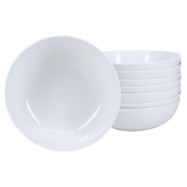 BIA Cordon Bleu Everyday Porcelain Low Soup Bowls Set of 8, 7", White