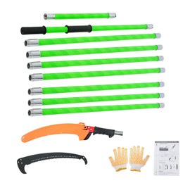 30Ft Manual Tree Pruning Saw Nine Knots Green Manganese Steel Alloy Light and Extensible for Pruning Tall Trees and Other Trees Flexible Operation