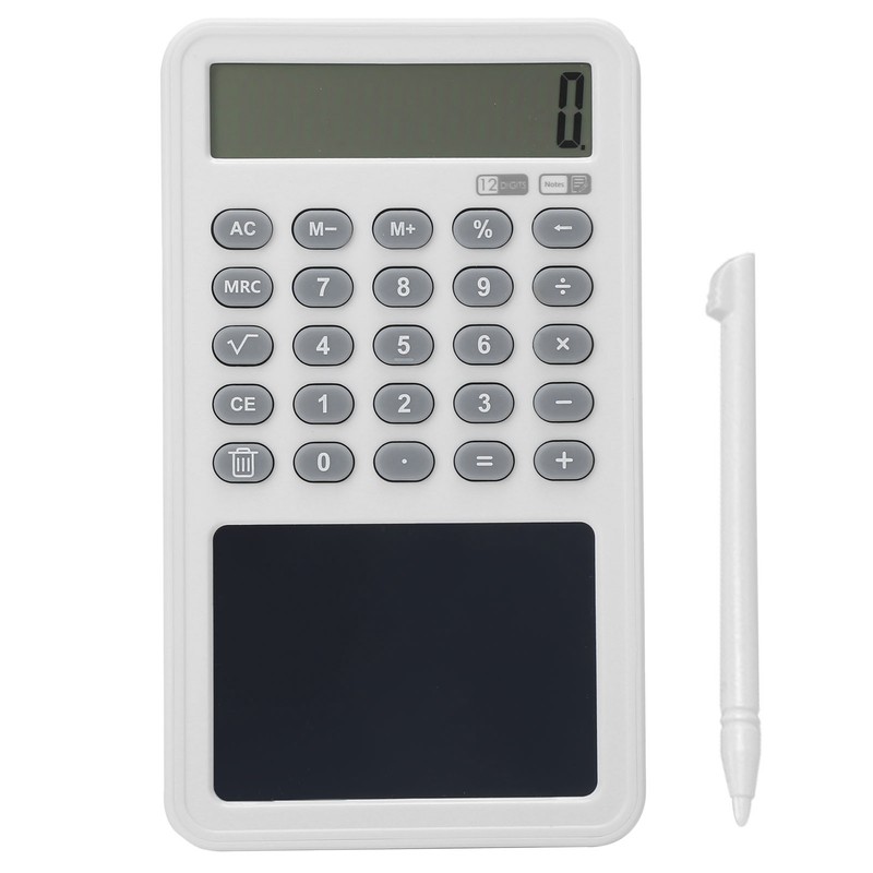Calculator Writing Tablet White LCD 12‑Digit Display Portable Painting Handwriting