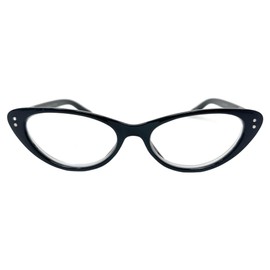 Incredible Bargains The Audrey Vintage Cat-Eye Reading Glasses for Women + 2.25 Midnight Black