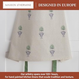 Maison d' Hermine Jardin du Roy 100% Cotton Apron with an adjustable neck & hidden center pocket 27.50 - inch by 31.50 - inch