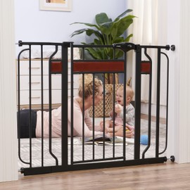 Regalo Safety 41" Extra Wide Wood Accent Baby Gate, Pressure Mount for Doorways & Bottom of Stairs, Babies, Toddlers & Pets, Ages 6–24 Months, Tested & Trusted, American Designed, Family Owned