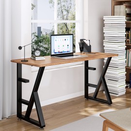 Giantjellies Table Legs-27inches Height 20inches Wide Furniture Desk Bench Dining Legs Adjustment Feet Pads K Shape Black Metal Table Legs Set of 2