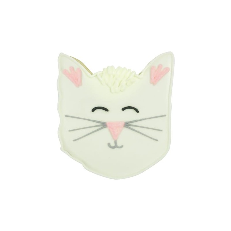 R&M Cat Lover's Cookie Cutter, Cat Face Cookie Cutter, 3.5",