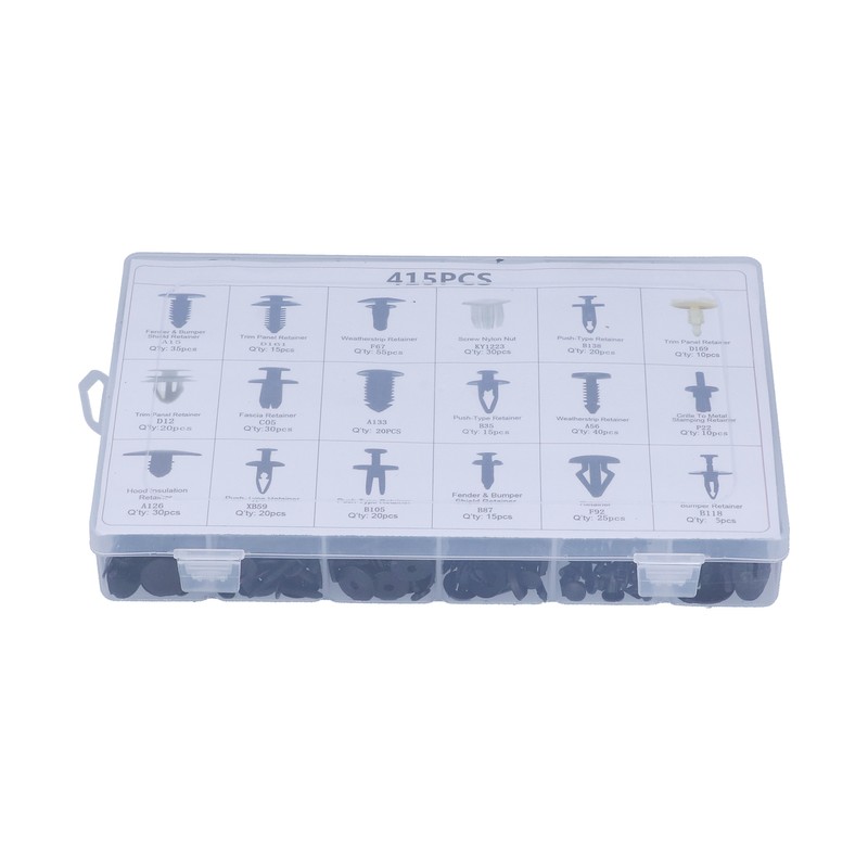 415pcs Car Retainer Clips Auto Plastic Fasteners 18 Kinds Push