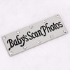 Baby's Scan Photo Album with Stitched Ribbon & Pewter Baby
