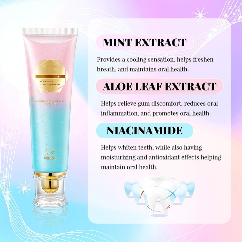 Nicotinamide Whitening Toothpaste 100 g - Niacinamide Toothpaste for Thorough