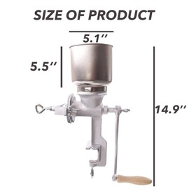 Grain Mill Iron Grinder Manual Food Grinder Hand Crack Hand Operated Mill for Corn Crank Grains Oats Wheat Coffee Nuts Malt