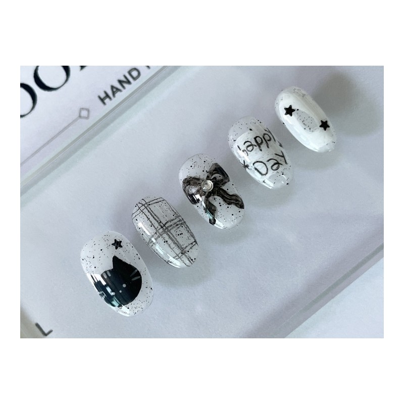 ⭐ [Happy Day Cat] Handmade Nail Tips ⭐ - Long