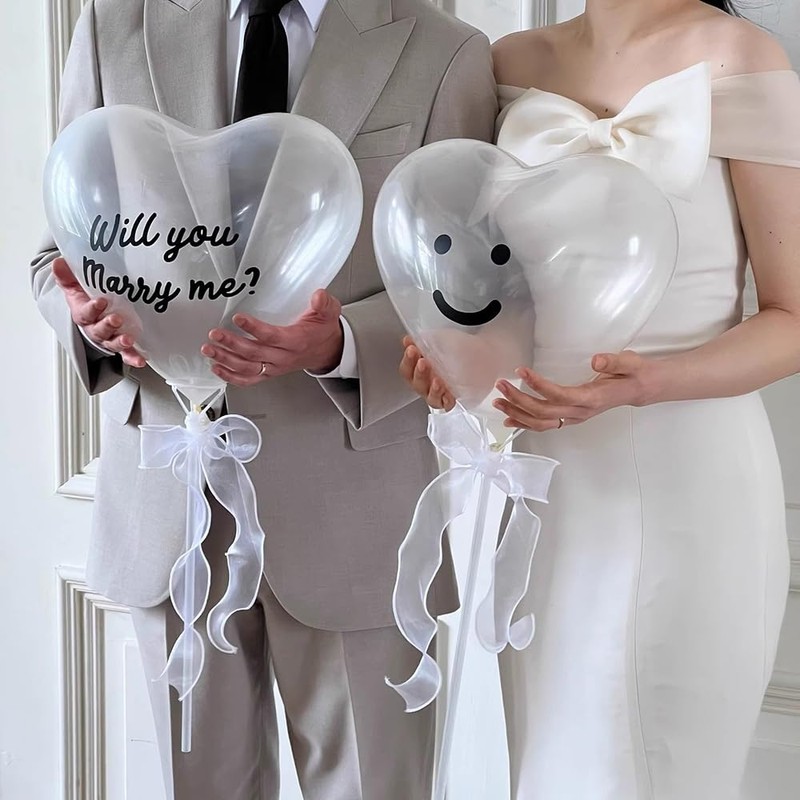 GOODCHI MARRY ME Proposal Balloons, Decorating Set, Transparent Color Balloons,
