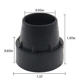 Caishun 6PCS Black Trampoline Legs Latex Cap Head Anti Slip Trampoline Feet Silent Base Tube Sleeve Fitting Suitable for 1 Inch Diameter Furniture Leg and Table Leg