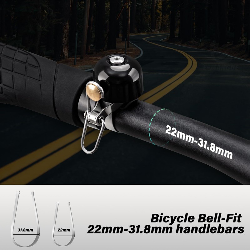 E-Mangue Bicycle Bell, Aluminium Alloy Bicycle Bell, 80 dB Bell,