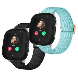 Polyjoy Pack of 2 Children's Nylon Bracelets Compatible with Xplora X6 Bracelet, Soft, Stretchy Girls Boys Replacement Bands for Xplora X6 Play/Xplora X6 Pro, No gemstone