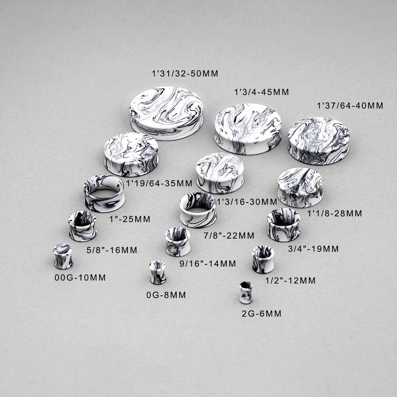 COOEAR Ear Plugs Tunnels Piercing Gauges for Ears, Double Flared
