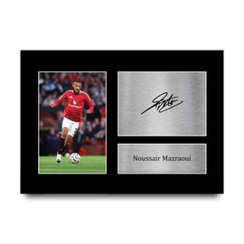 HWC Trading Noussair Mazraoui Gifts Printed Signed Autograph Picture for Football Fans and Supporters - A4
