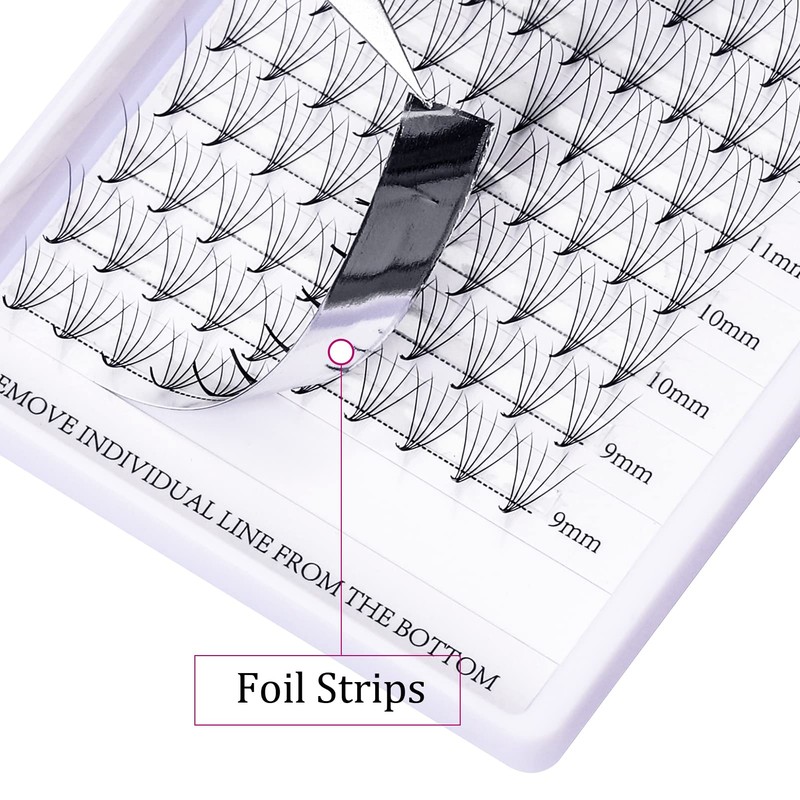 Volume Eyelashes, 5D, 0.07 mm, C curl, 8–14 mm, Mixed