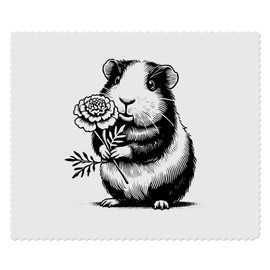 Azeeda 2 x 'Meerschweinchen hält Ringelblume' Mikrofaser-Objektiv- / Brillenreinigungstücher (LC00032446)