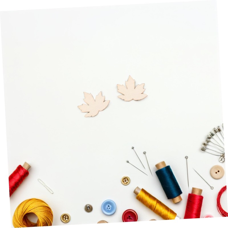 SHINEOFI 100pcs Unfinished Wooden Maple Leaves Cutouts for DIY Crafts
