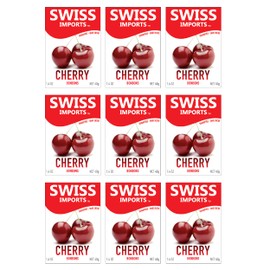 Swiss Imports Sugar Free Bonbons Hard Candy Drops, Cherry, 1.4 oz/ 40g Box, 9 Pack