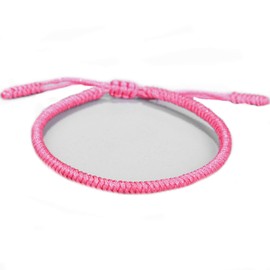EXINOX Tibetan Spiritual Handmade Bracelet for Men/Women, Traditional Knot, Buddhist, Stainless Steel, pink