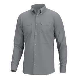 HUK Standard A1A Woven, Performance Long Sleeve Button Down for Men, Harbor Mist, X-Large