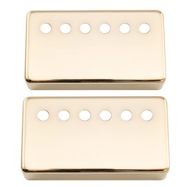Musiclily Pro 49.2mm Nickel Silver Alloy Humbucker Pickup Covers Set for American made Electric Guitar, Gold (Set of 2)