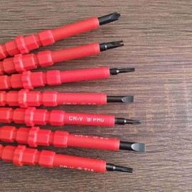 8Pcs Insulated Screwdriver Set, 14 in 1 Magnetic Repair Screwdriver 500V Insulated Handle with Double Head Blades for Electrician