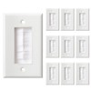 BNPUHIU Single Brush Wall Plate(White/10Pack), Cable Pass Through Insert for