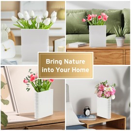 Small Book Vase, White Ceramic Book Flower Vase, Decorative Book Vase for Flowers, Book Shaped Vase for Home Decor, Unique Book Shaped Vase for Bookshelf Decor Room Decoration Book Lovers Gifts