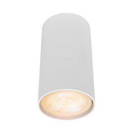 ILLUX Lampara tipo cilindro para sobreponer en techo, opera foco GU10, Diseño compacto y moderno, uso interior Illux TL-5150.SOR (Blanco, Luz cálida 3000K)