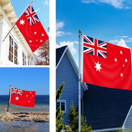3×5 FT Large Australia Red Ensign Flag, 90×150 CM Big 100D Australian Outdoor Banner,Tiny Doube Side Printing Decor For Patio Garden With Brass Gromment
