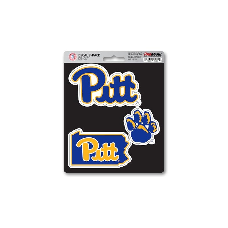 FANMATS NCAA Pittsburgh Panthers Team Decal, 3-Pack,Blue