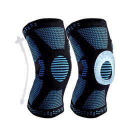2 Rodillera Ortopedica Para Dolor De Rodilla,Rodilleras de Compresion Para Basketball,Voleibol,Rodillera De Neopreno Tienen Estabilidad Y Soporte,Rodilleras Deportiva (Azul, L)