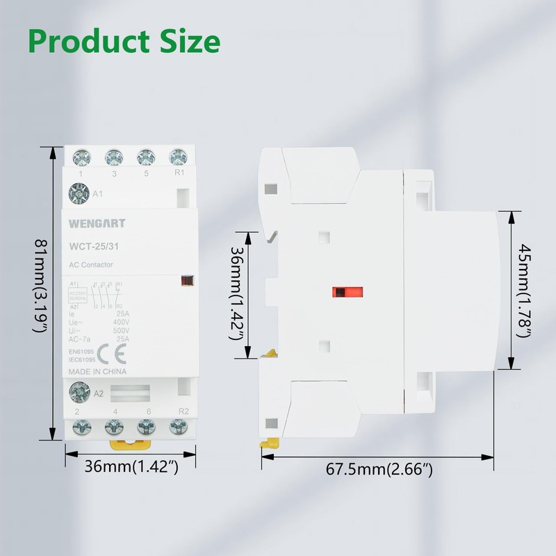 Wengart Household Contactor WCT-25, 3NO1NC, AC230V 25A, Precise Control, High