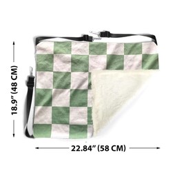 WIRESTER Reversible Cat Hanging Hammock 22.8 x 18.9 Inch, Pet Cage Hammock Bed with Adjustable Straps, Soft Sleeping Hammock for Cat, Ferret, Puppy Dog, Rabbit, Small Animals - Sage Green Checkerboard