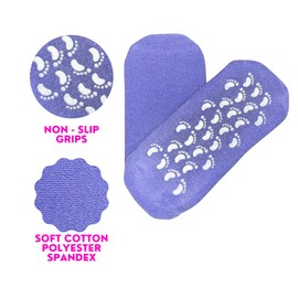 RUCCI Moisturizing Socks,Gel Socks, Gel Inner Lining Infused with Essential Oils -Reccomended for Rough feet, Calluses,Cracked Heels, Dry feet - Use with Favorite Lotions/ (Lavender Purple) Unisex