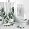 Xshelley Three Piece Tropical Leaf Plant Bathroom Bath Mat, Non-Slip