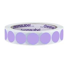 ChromaLabel 3/4 Inch Circle Sticker Labels, Easy to Write On Round Colored Stickers, Removable Sticky Dots - 1000 Color Coding Labels per Roll, Lavender Dot Stickers