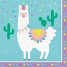 Club Pack Llama Party Birthday Printed Luncheon Size Paper Napkins, Box of 192